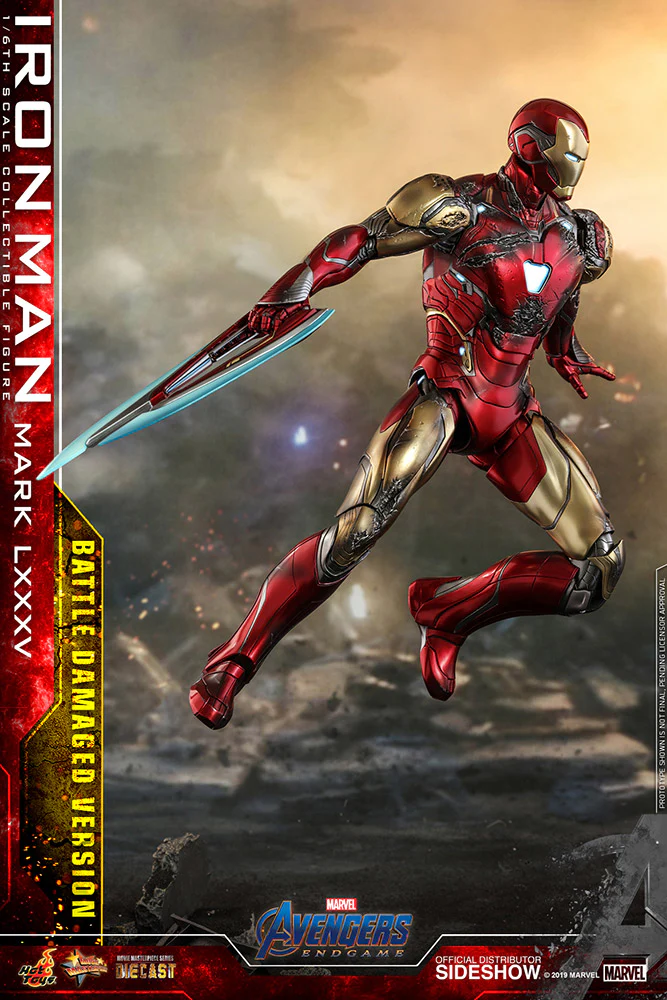 Avengers Endgame 12 Inch Action Figure 1/6 Scale Series - Iron Man Mark LXXXV Battle Damaged Version Hot Toys 904923 - Image 2