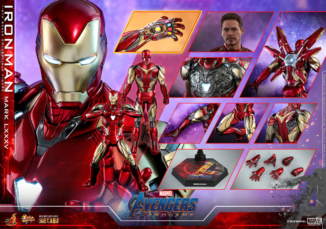 Avengers Endgame 12 Inch Action Figure Movie Masterpiece 1/6 Scale Series - Iron Man Mark LXXXV Hot Toys 904599 (Updated Head Sculpt)