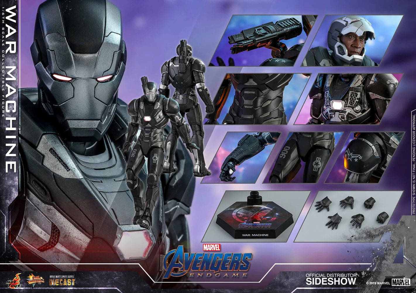 Avengers Endgame 12 Inch Action Figure Movie Masterpiece 1/6 Scale Series - War Machine Hot Toys 904645 - Image 2