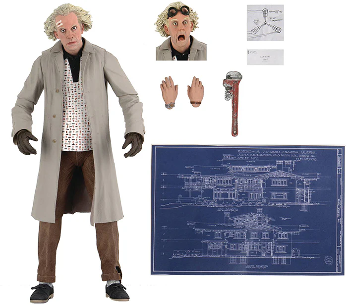 Back to the Future Ultimate Series 7 Inch Action Figure - Doc Brown (White Jacket) (Shelf Wear Packaging) - Image 2