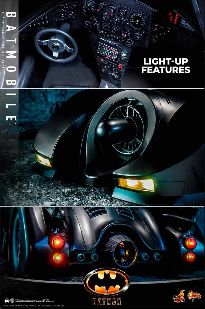 Batman 1989 12 Inch Scale Vehicle Figure 1/6 Scale - Batmobile Hot Toys 912144 (Previously Opened) - Image 3