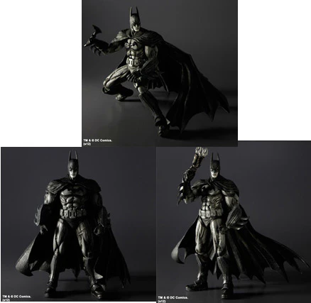 Batman Arkham Asylum 9 Inch Action Figure Play arts Kai - Batman (Black & White) SDCC 2012 (Sub-Standard Packaging)