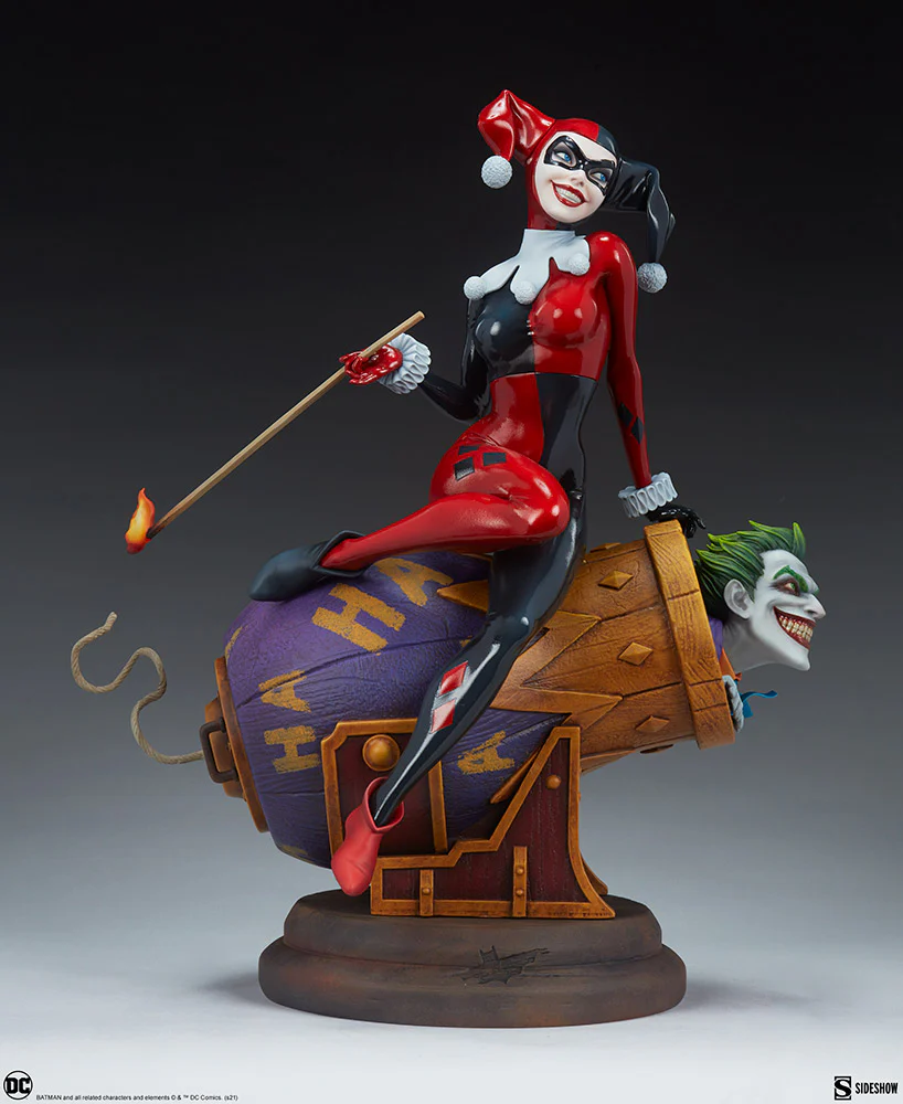DC Collectible Batman 14 Inch Statue Figure Diorama Polyresin - Harley Quinn and The Joker Sideshow 200575 - Image 3