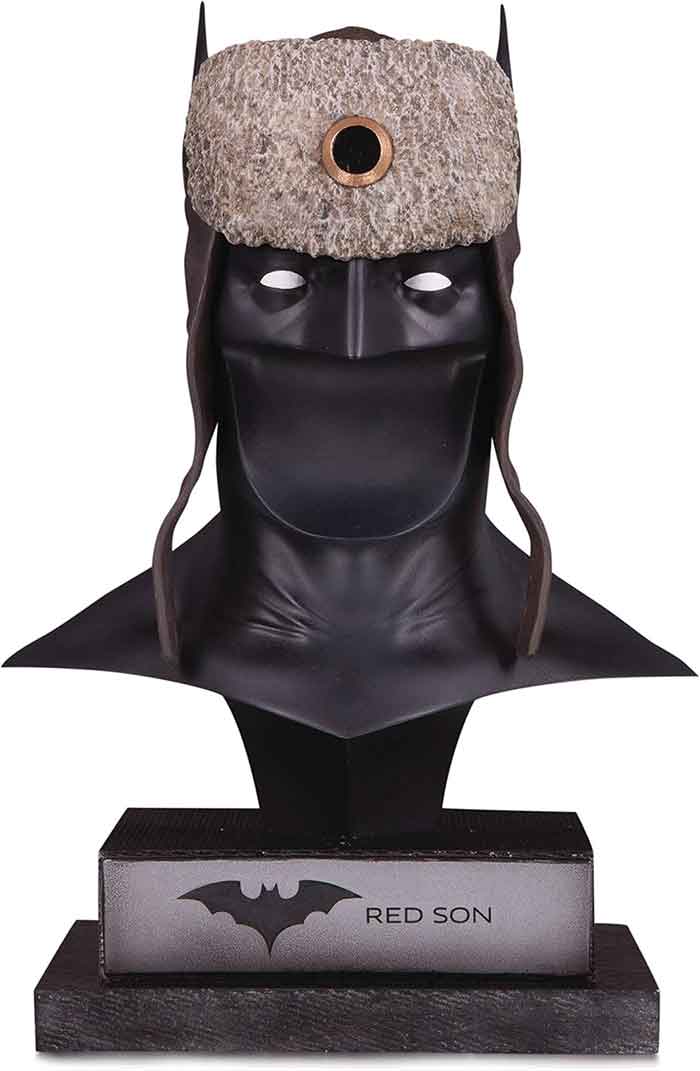 DC Collectibles Batman 9 Inch Bust Statue 1/2 Scale - Red Son Batman Cowl (Shelf Wear Packaging) - Image 2