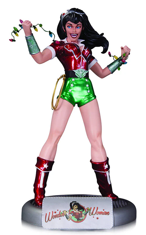 DC Comics Bombshells 10 Inch Statue Figure - Holiday Wonder Woman  (Shelf Wear Packaging)