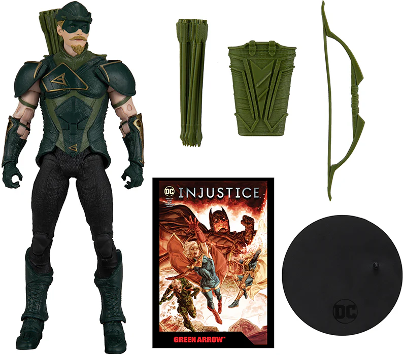 DC Direct Gaming 7 Inch Action Figure Injustice Wave 1 - Green Arrow with Comic - Image 2