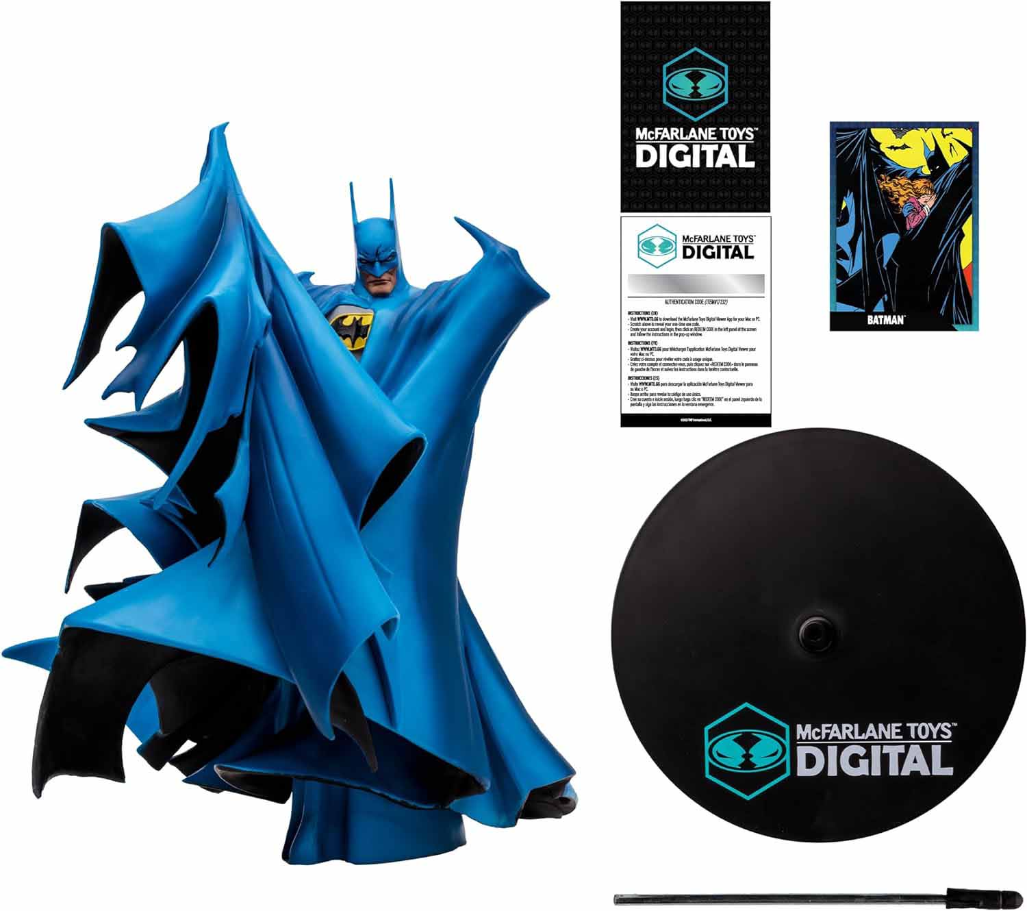 DC Direct 12 Inch Statue Figure Posed 1/8 Scale - Batman Blue Cape by Todd McFarlane Digital - Image 2
