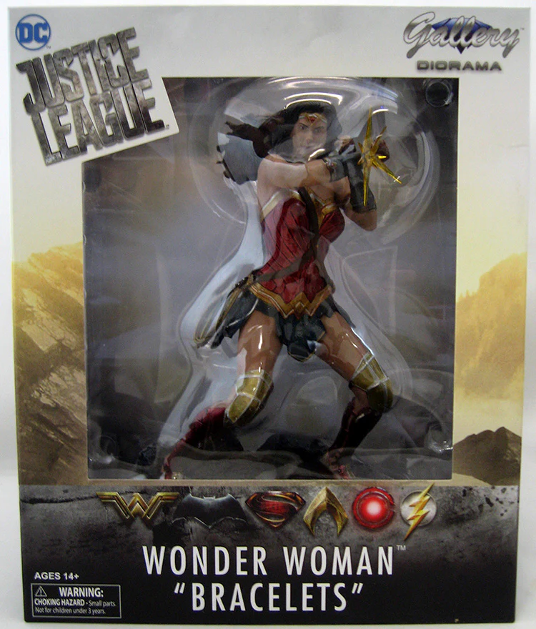 DC Gallery 9 Inch Statue Figure Justive League Movie - Wonder Woman with Bracelets - Image 2