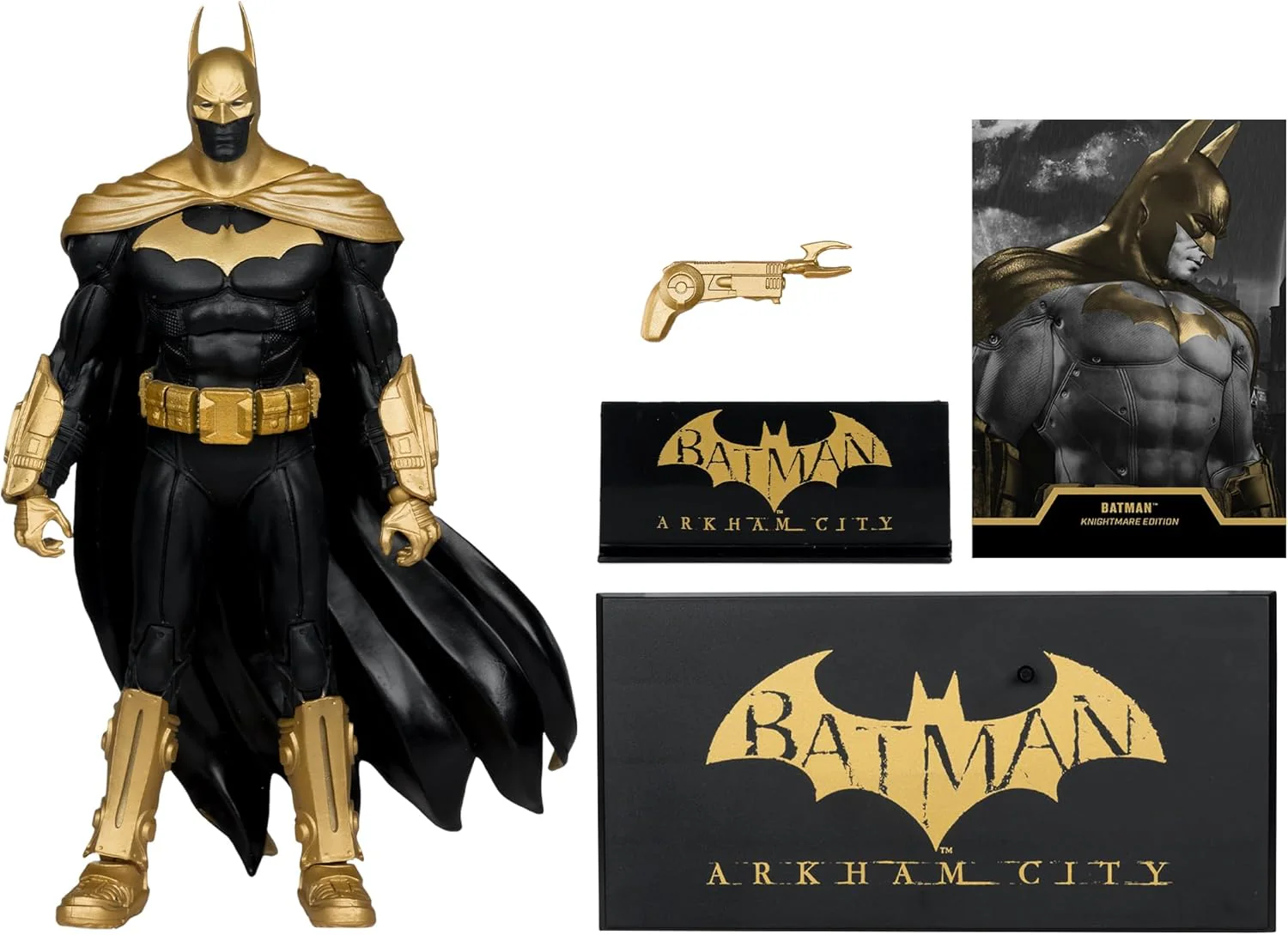 DC Multiverse Arkham City 7 Inch Action Figure Exclusive - Batman Knightmare Edition Gold Label - Image 2