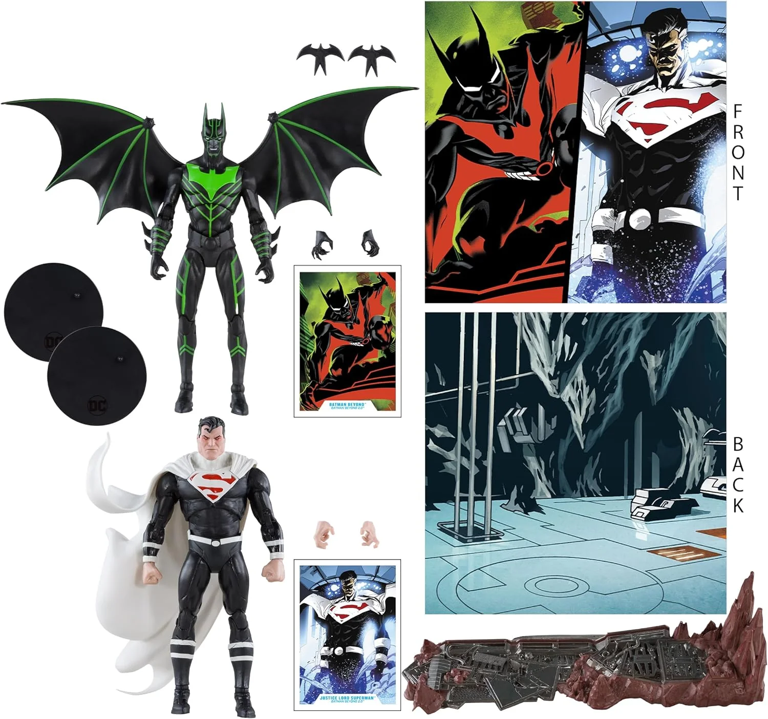 DC Multiverse Batman Beyond 7 Inch Action Figure 2-Pack - Batman Beyond Vs Justice Lord Superman - Image 2