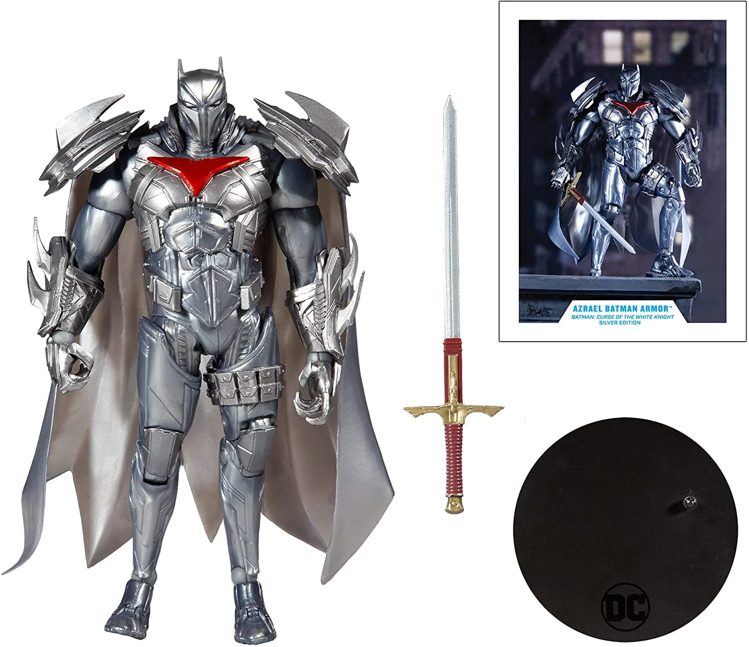 DC Multiverse Batman Curse of The White Knight 7 Inch Action Figure Comic Series - Azrael Batman Armor Gold Label - Image 2