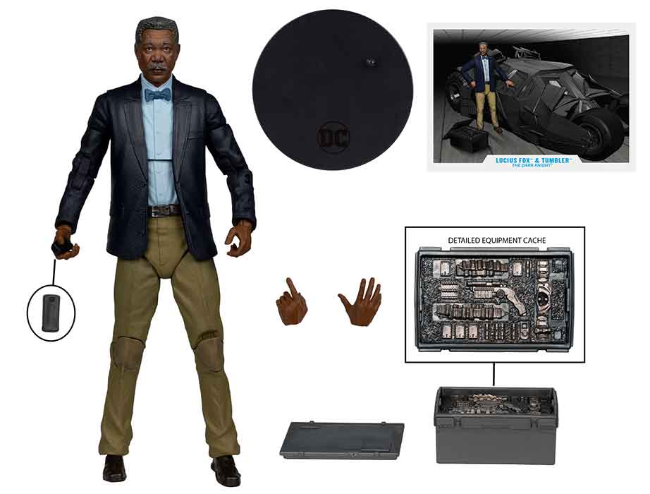 DC Multiverse Batman The Dark Knight 7 Inch Scale Vehicle Figure Exclusive - Lucius Fox & Tumbler Gold Label (Sub-Standard Packaging) - Image 3