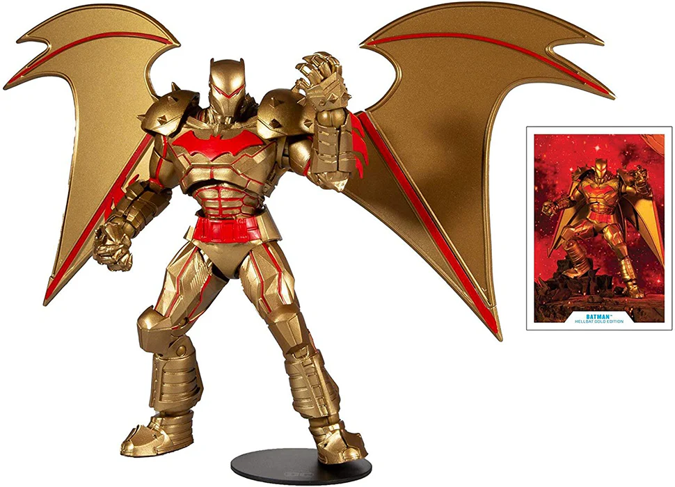 DC Multiverse 7 Inch Action Figure Comic Series - Hellbat Batman Gold Suit - Image 2