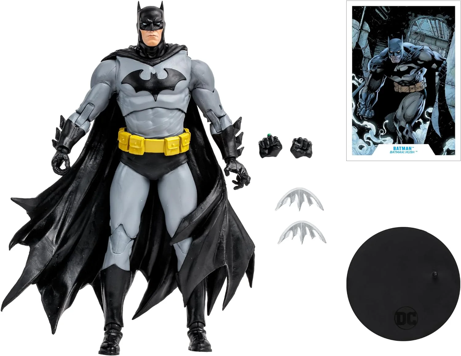 DC Multiverse Comics 7 Inch Action Figure Hush - Batman (Black & Grey) - Image 2