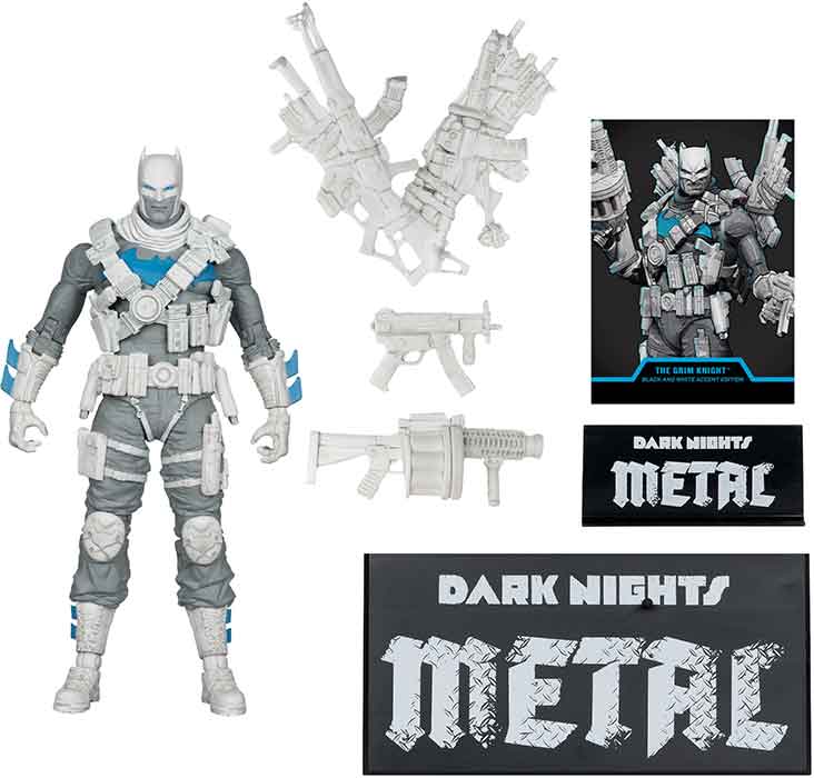 DC Multiverse Dark Nights Metal 7 Inch Action Figure Exclusive - The Grim Knight Black & White Gold Label (Sub-Standard Packaging) - Image 2