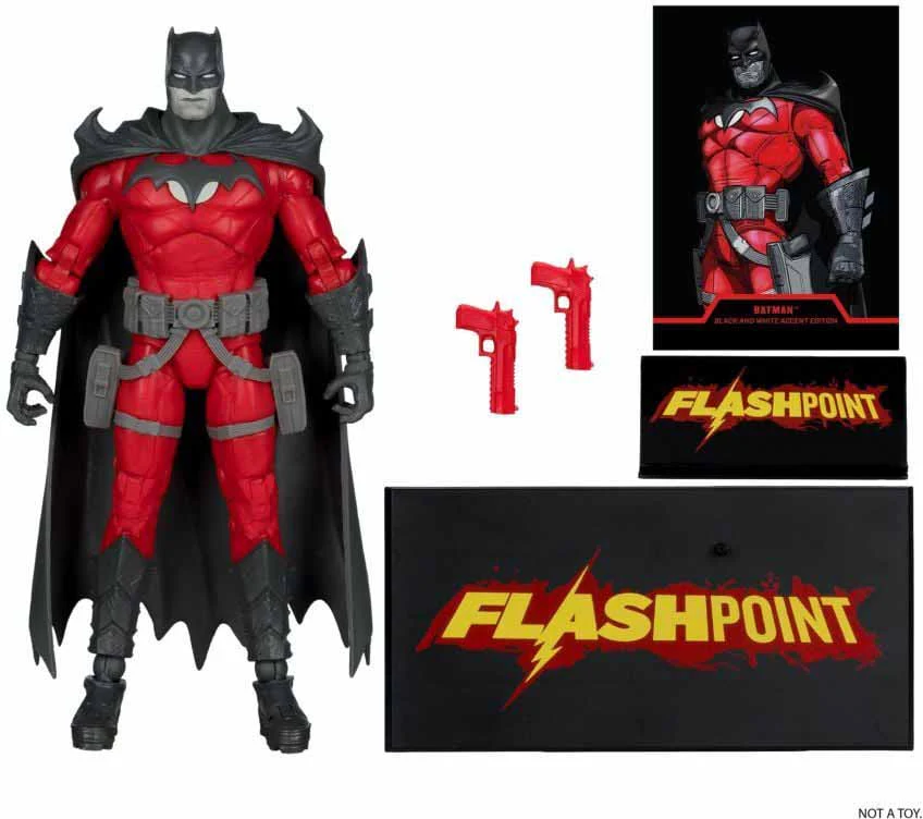 DC Multiverse Flashpoint 6 Inch Action Figure Exclusive - Batman Black & White Accent Edition Gold Label - Image 2