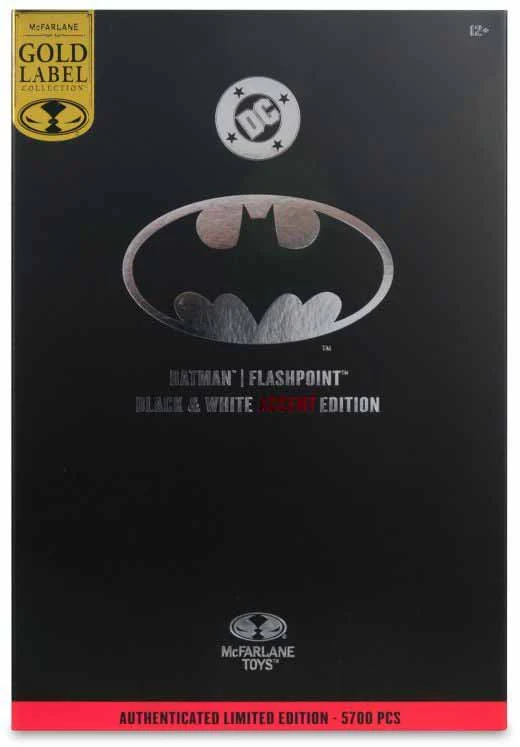 DC Multiverse Flashpoint 6 Inch Action Figure Exclusive - Batman Black & White Accent Edition Gold Label - Image 3