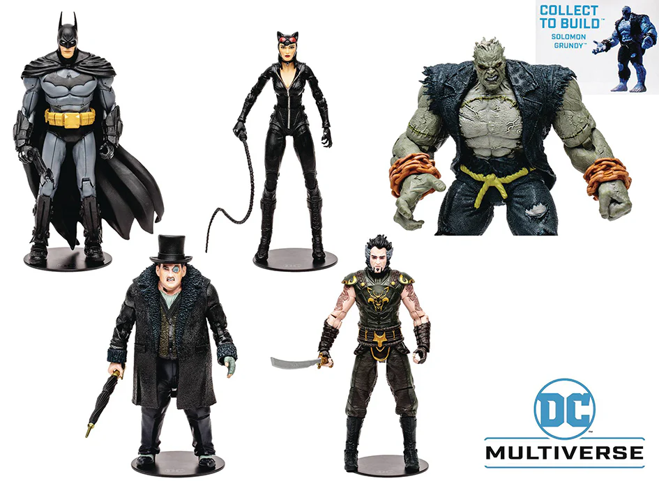 DC Multiverse Gaming 7 Inch Action Figure BAF Solomun Grundy - Set of 4 (Batman - Penguin - Catwoman - Ra's Al Ghul) - Image 2