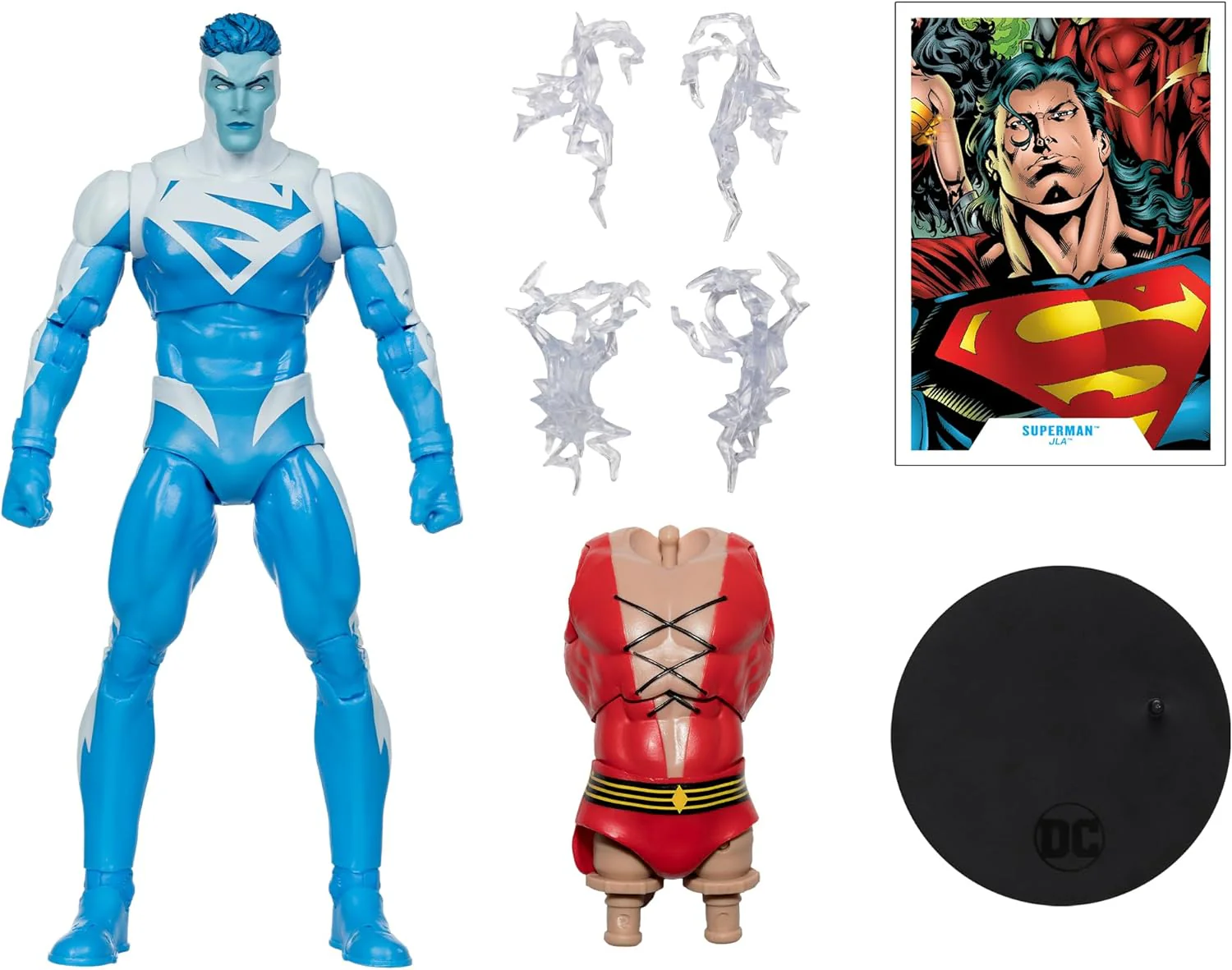 DC Multiverse JLA 7 Inch Action Figure BAF Plastic Man - Superman Blue - Image 2