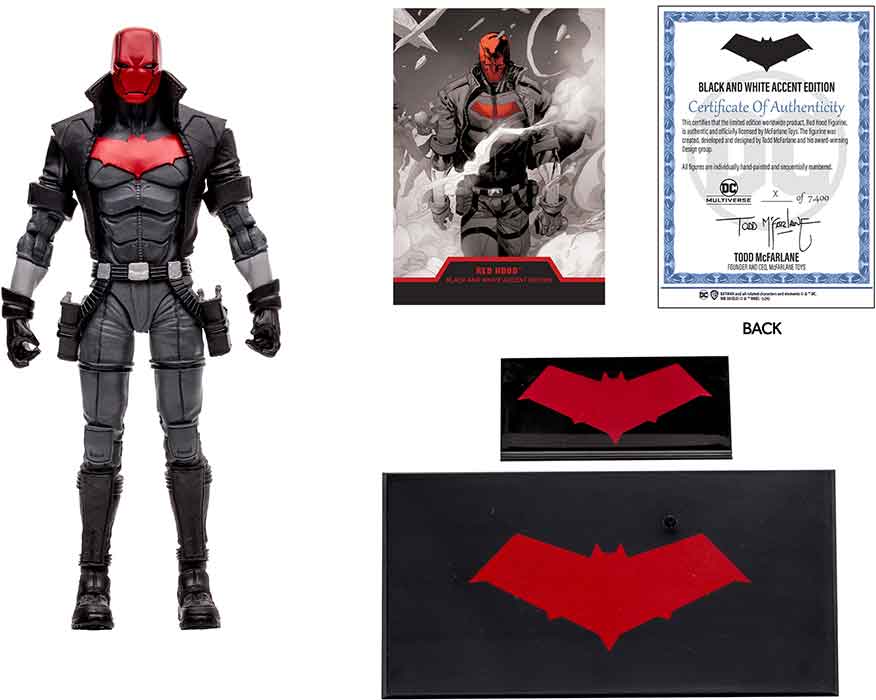 DC Multiverse New 52 7 Inch Action Figure Black & White Exclusive - Red hood Gold Label - Image 2