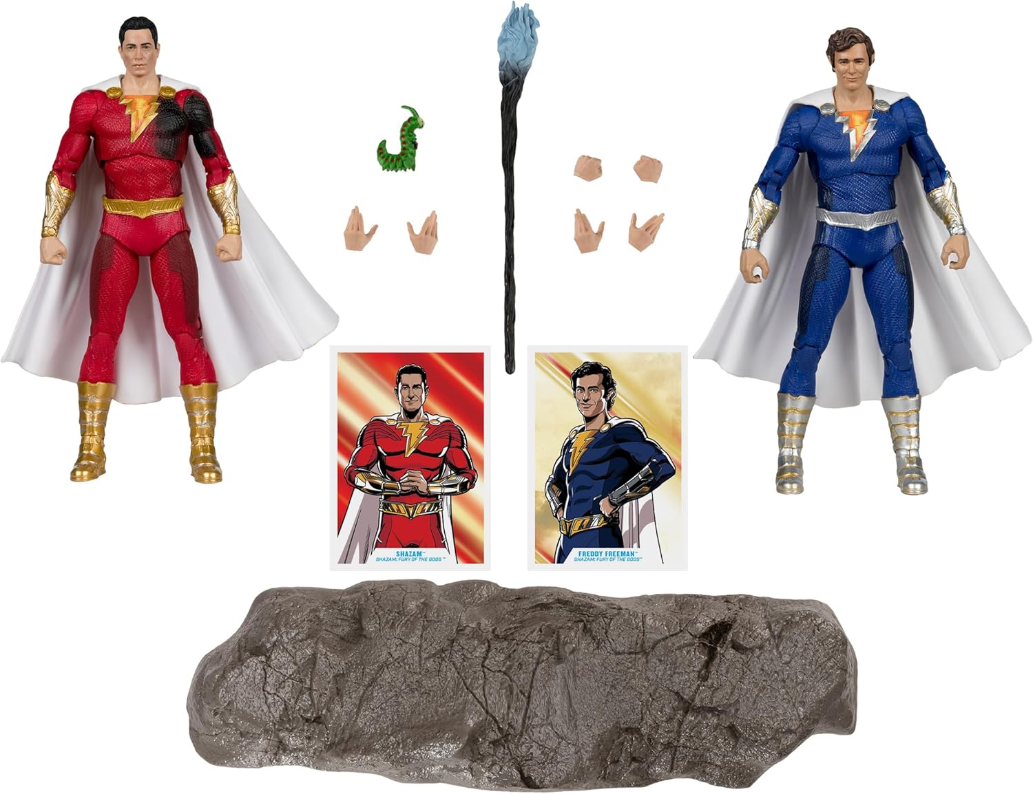 DC Multiverse Shazam Fury Of The Gods 7 Inch Action Figure 2-Pack Exclusive - Shazam & Freddy Freeman Gold Label - Image 2