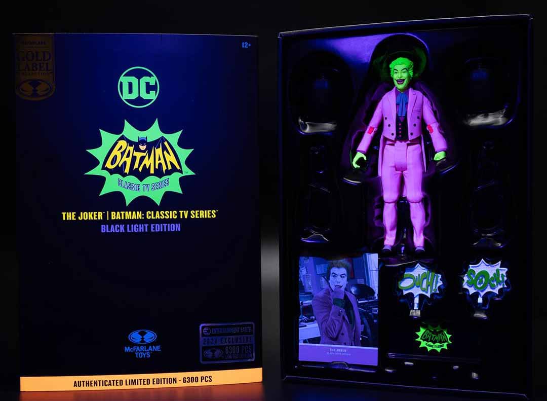 DC Retro Batman 1966 6 Inch Action Figure Exclusive - Black Light Joker Gold Label - Image 2