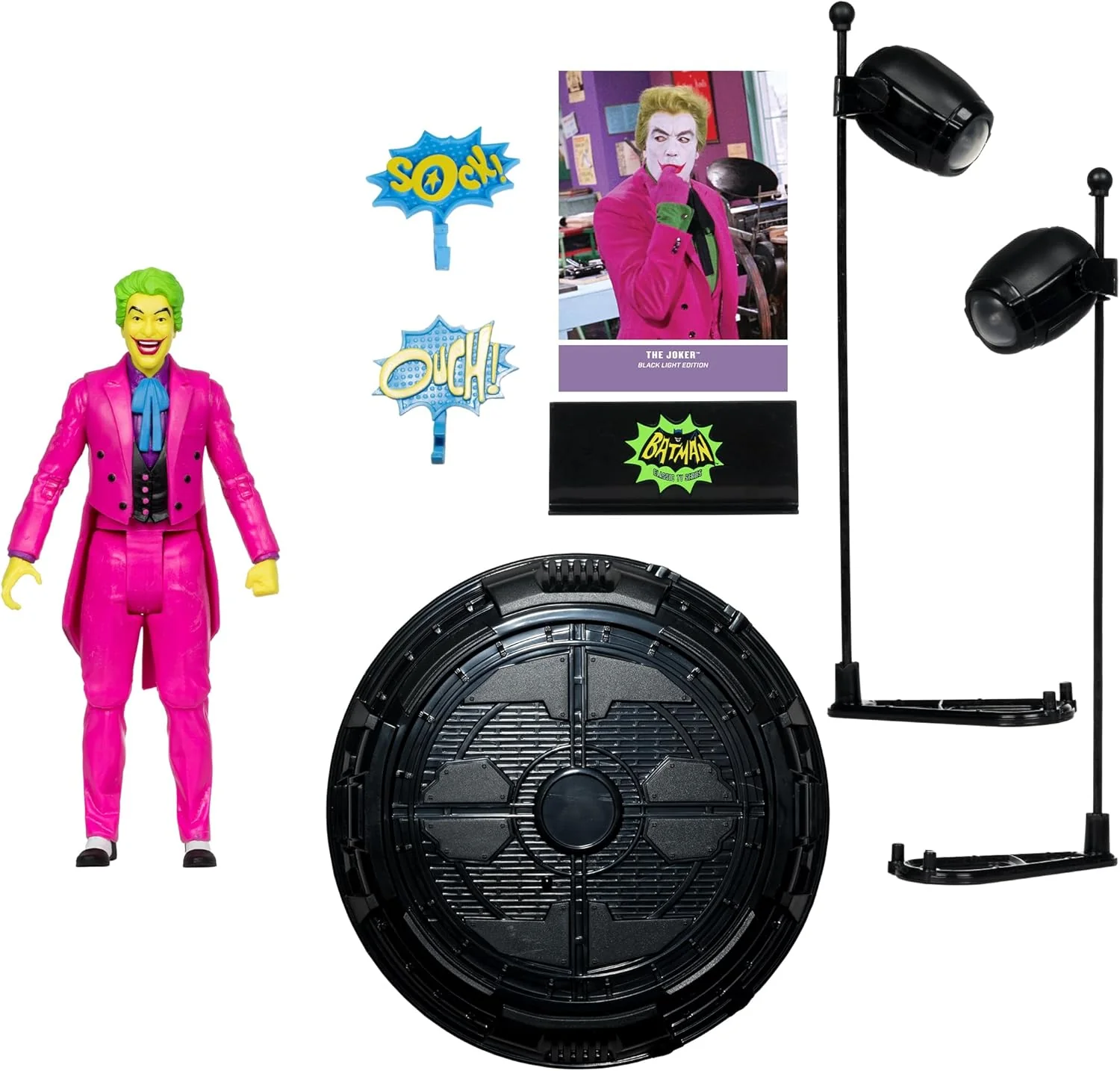 DC Retro Batman 1966 6 Inch Action Figure Exclusive - Black Light Joker Gold Label - Image 3