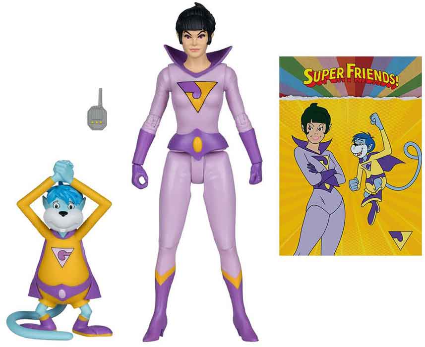 DC Retro Super Friends 6 Inch Action Figure Wave 2 Exclusive - Jayna & Gleed Red Platinum - Image 2