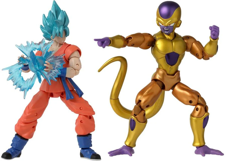 Dragonball Super 6 Inch Action Figure Dragon Stars 2-Pack - Golden Frieza vs Super Saiyan Blue Goku - Image 2