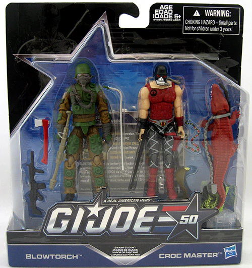 G.I. Joe 50th Anniversary 3.75 Inch Action Figure 2-Pack Wave 3 Exclusive - Swamp Steam (Blowtorch vs Python Patrol Croc Master)