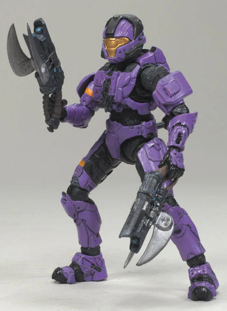 Halo 3 Action Figures Series 3 Exclusive: Spartan Soldier CQB Violet (Shelf Wear Packaging) - Image 2