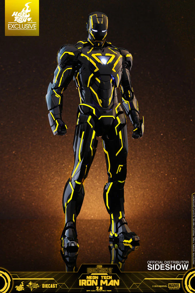 Iron Man 2 12 Inch Action Figure Movie Masterpiece Series - Neon Tech Iron Man 2.0 Hot Toys 904407 - Image 2