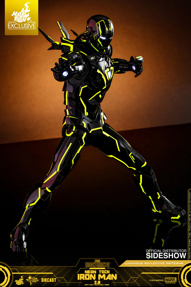 Iron Man 2 12 Inch Action Figure Movie Masterpiece Series - Neon Tech Iron Man 2.0 Hot Toys 904407 - Image 3