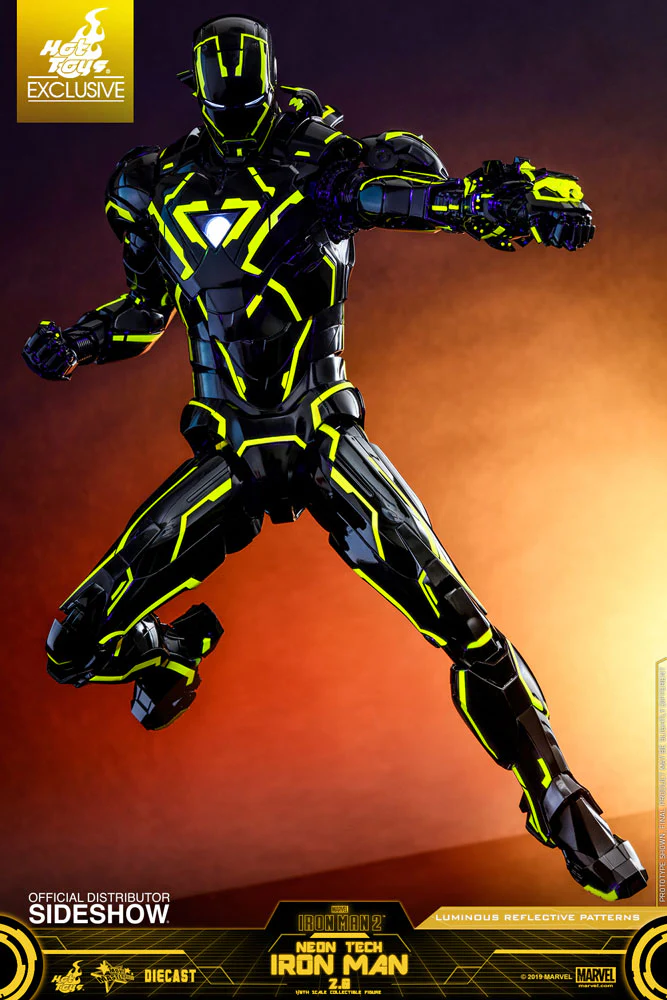 Iron Man 2 12 Inch Action Figure Movie Masterpiece Series - Neon Tech Iron Man 2.0 Hot Toys 904407 - Image 4