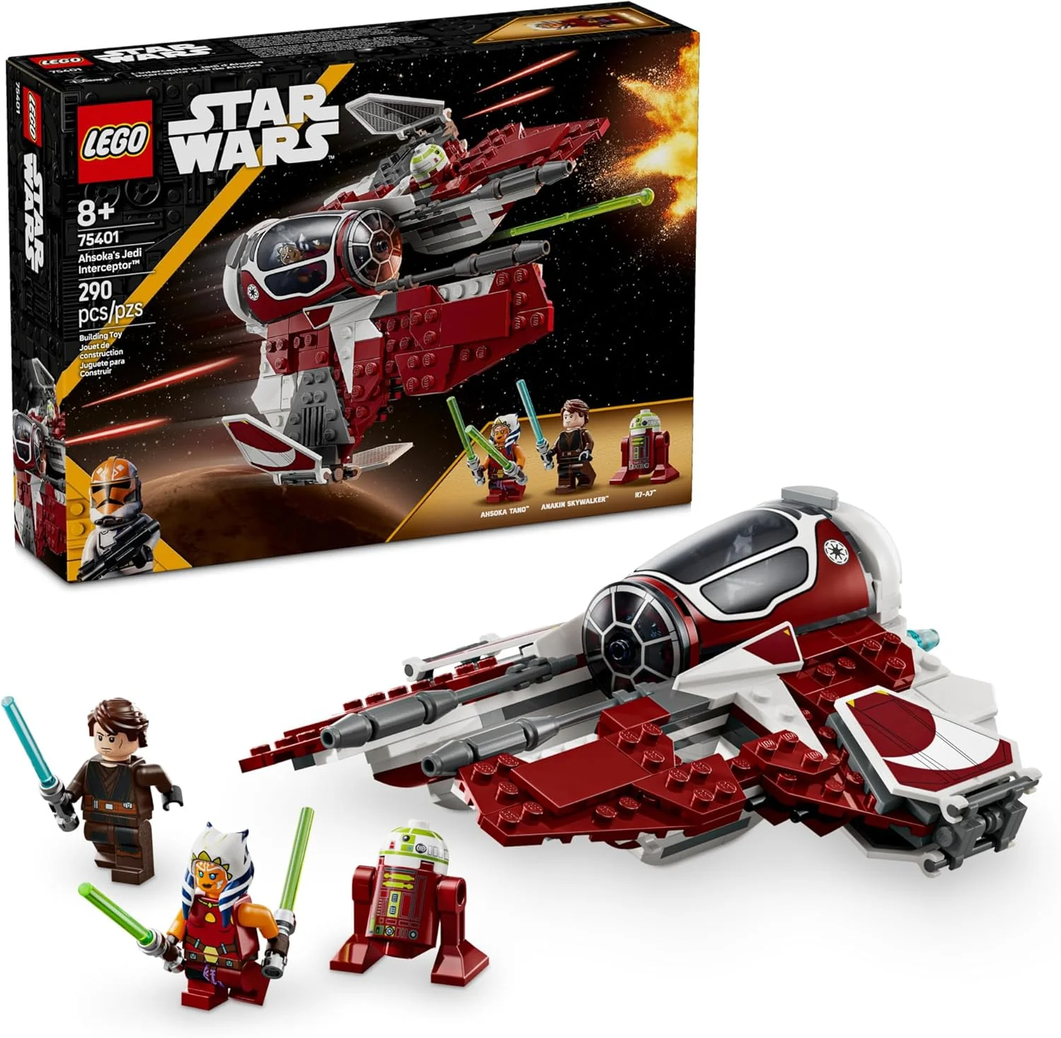 Lego Star Wars Lego 290 Pieces - Ahsoka's Jedi Interceptor #75401