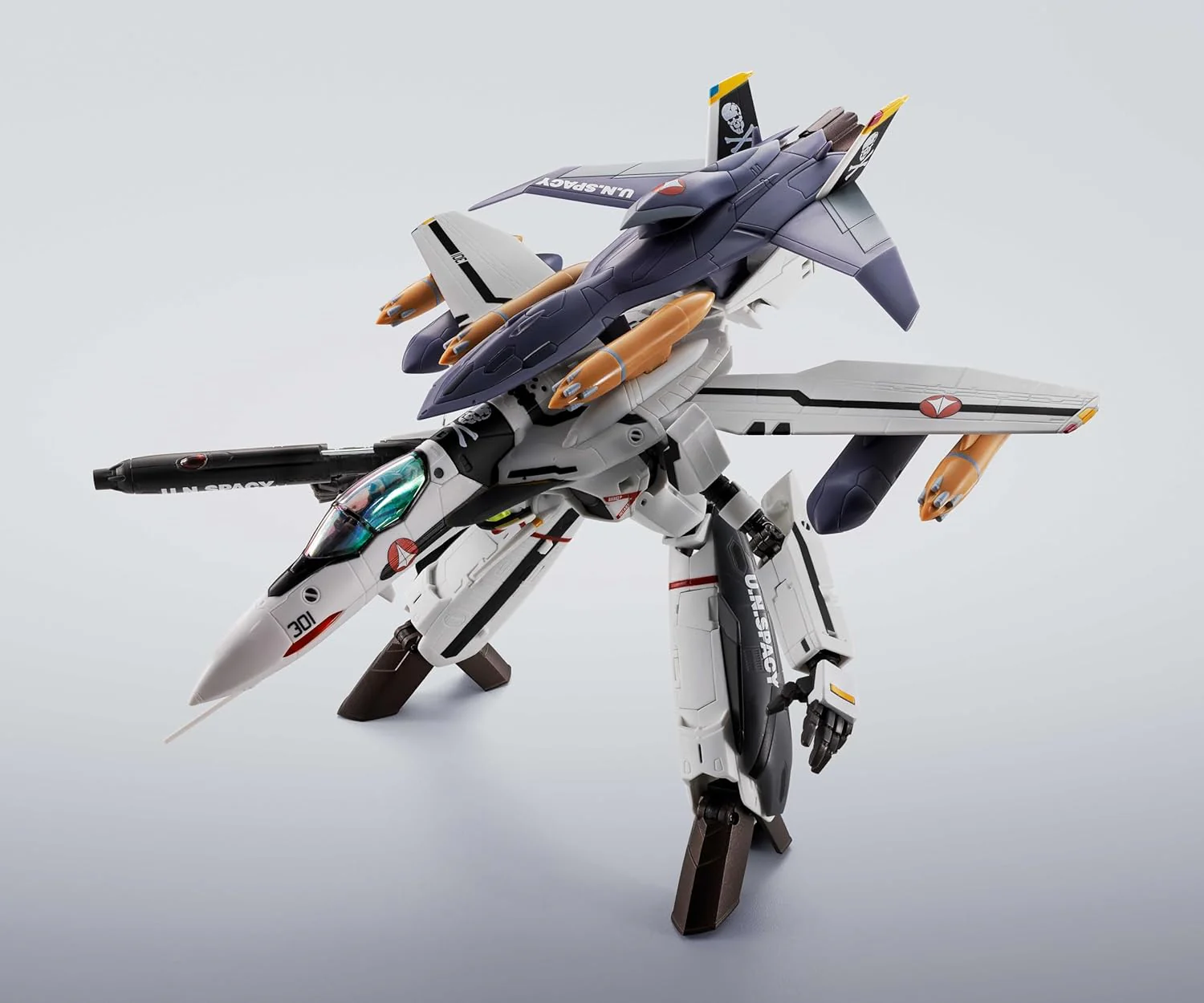 Macross Robotech 6 Inch Action Figure Hi-Metal R - VF-0S Phoenix (Roy Focker Use) + QF-2200D-B Ghost Macross - Image 3