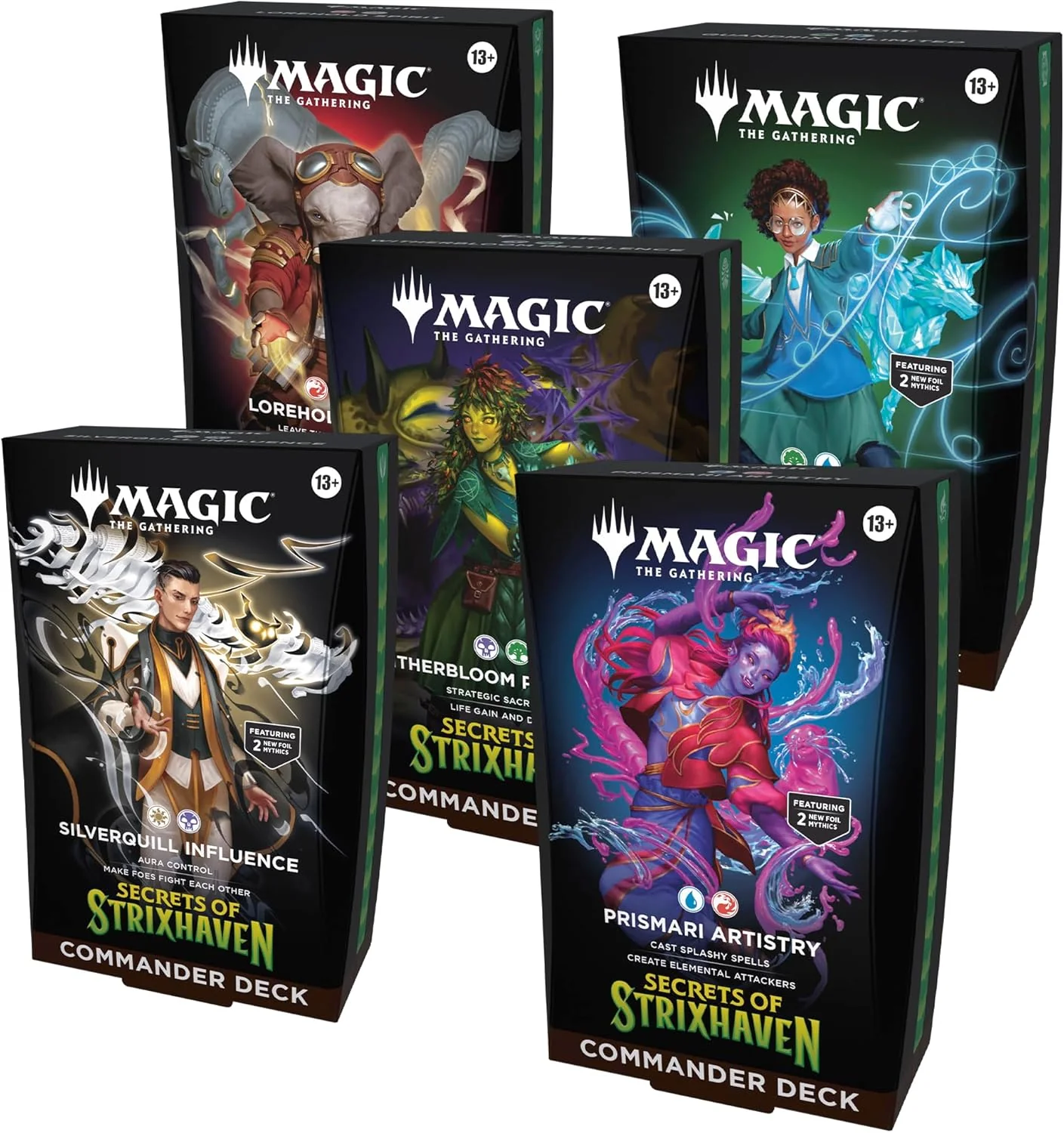 Magic The Gathering Trading Card Game Card Game - Secrets of Strixhaven Commander Deck Bundle (Includes All 5 Decks)