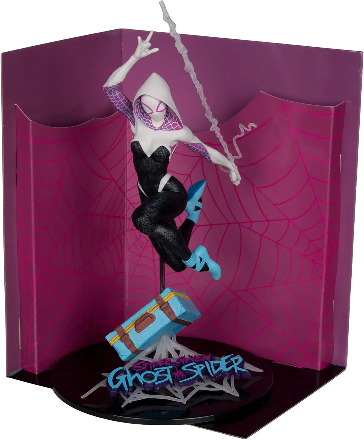 Marvel Collectible 7 Inch Statue Figure 1/10 Scale Posed Scene Exclusive - Ghost Spider Gold Label - Image 2