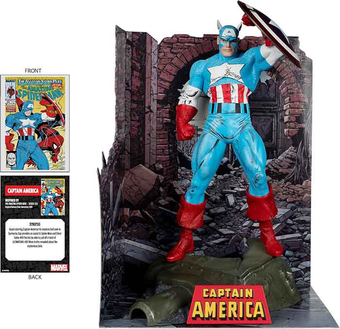 Marvel Collectible 12 Inch Statue Figure 1/6 Sale Posed Scene - Captain America (The Amazing Spider-Man #323) - Image 2