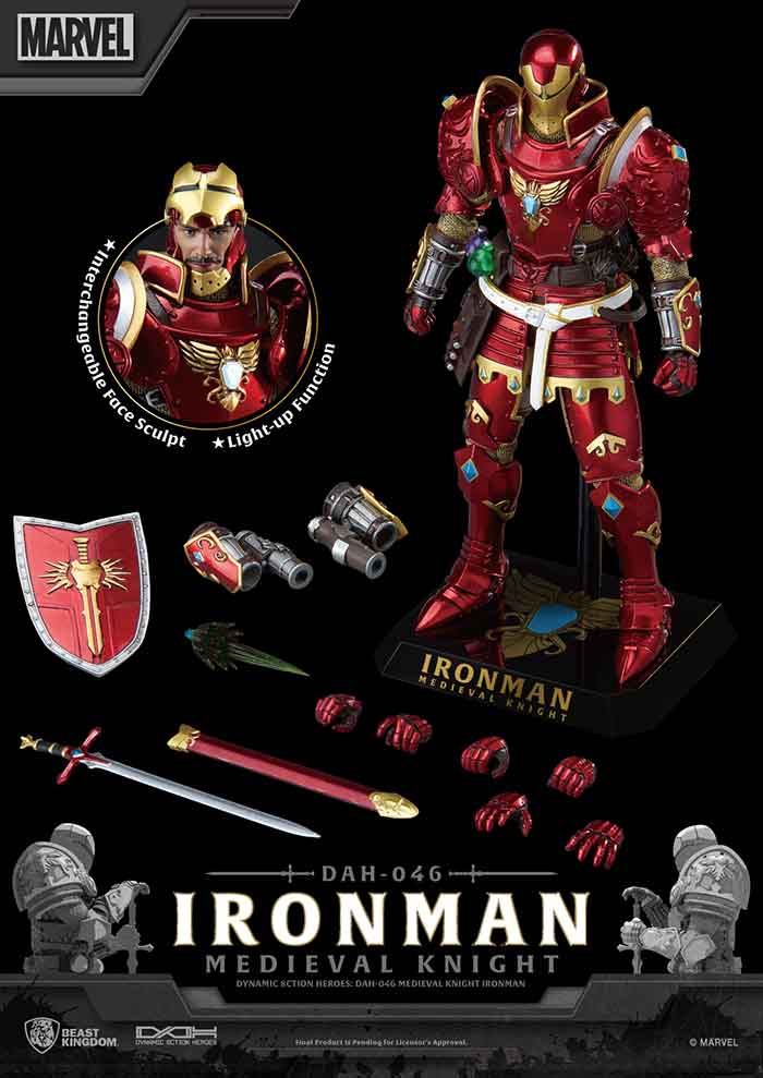 Marvel Iron Man 8 Inch Action Figure Dynamic 8-ction - Medieval Knight Iron Man DAH-046 - Image 3