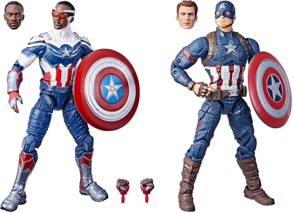Marvel Legends 6 Inch Action Figure 2-Pack - Captain America Steve Rogers & Sam Wilson - Image 2