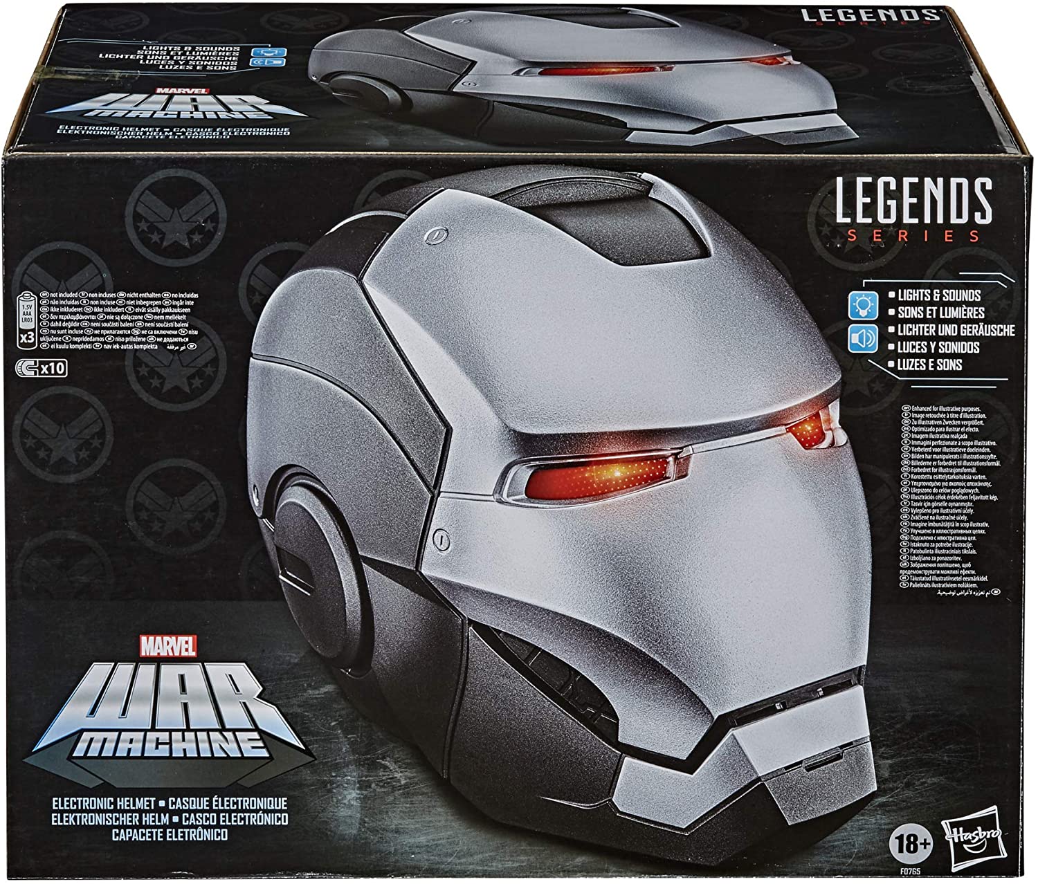Marvel Legends Avengers Life Size Prop Replica Helmet - War Machine Premium Helmet (Electronics Does Not Work Openned Box Return)