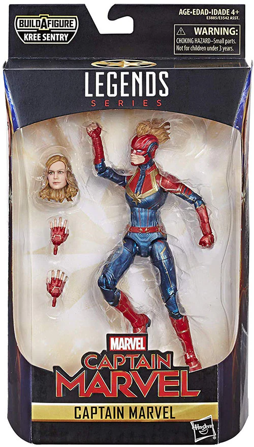 Marvel Legends Captain Marvel 6 Inch Action Figure BAF Kree Sentry - Captain Marvel in Uniform (Sub-Standard Packaging)