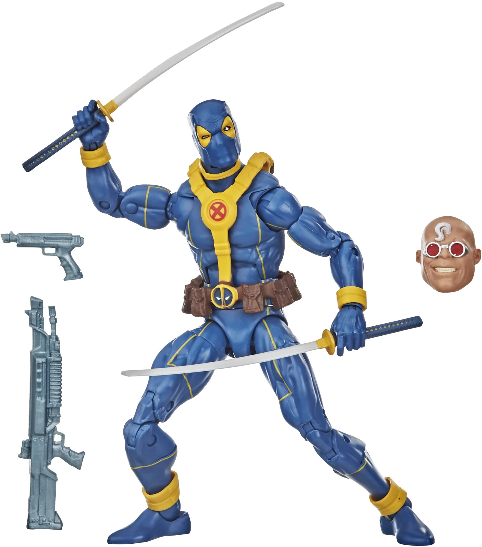 Marvel Legends Deadpool 6 Inch Action Figure BAF Strong Guy Series - Deadpool Blue & Gold - Image 2