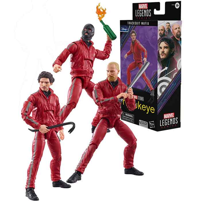 Marvel Legends Hawkeye 6 Inch Action Figure Exclusive - Tracksuit Mafia (3 Different Heads) - Image 2