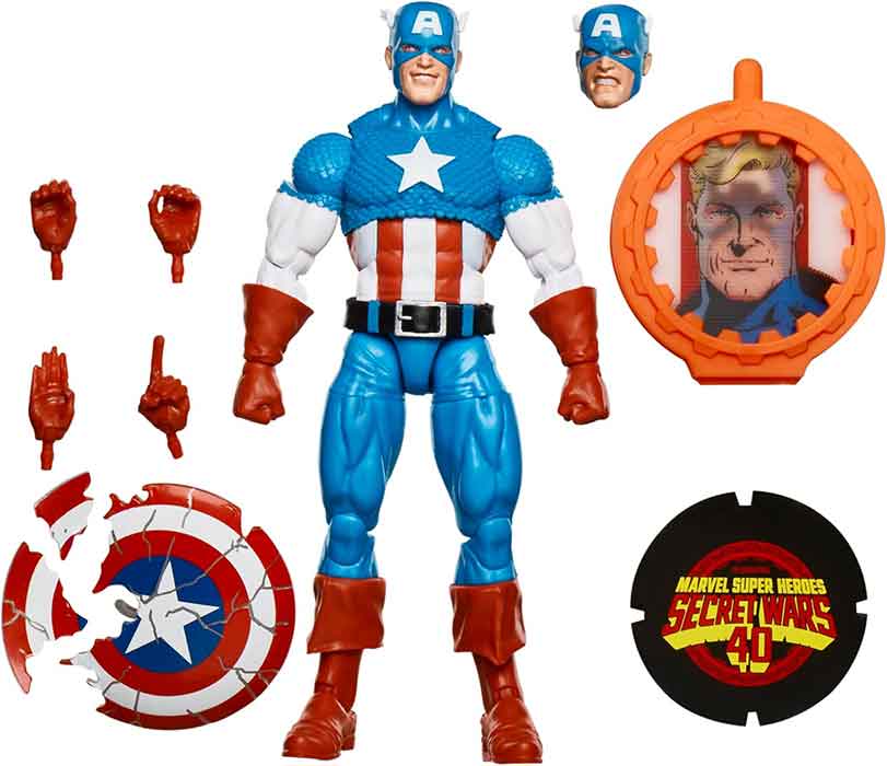 Marvel Legends Retro 6 Inch Action Figure Secret Wars Wave 1 - Classic Captain America - Image 2