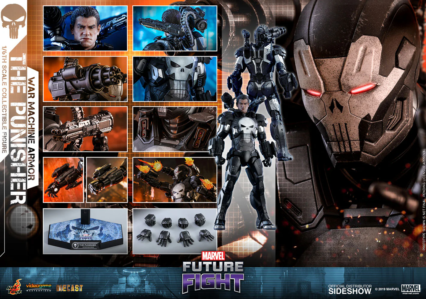 Marvel The Punisher 12 Inch Action Figure Movie Masterpiece 1/6 Scale - The Punisher War Machine Armor Hot Toys 904324 - Image 3