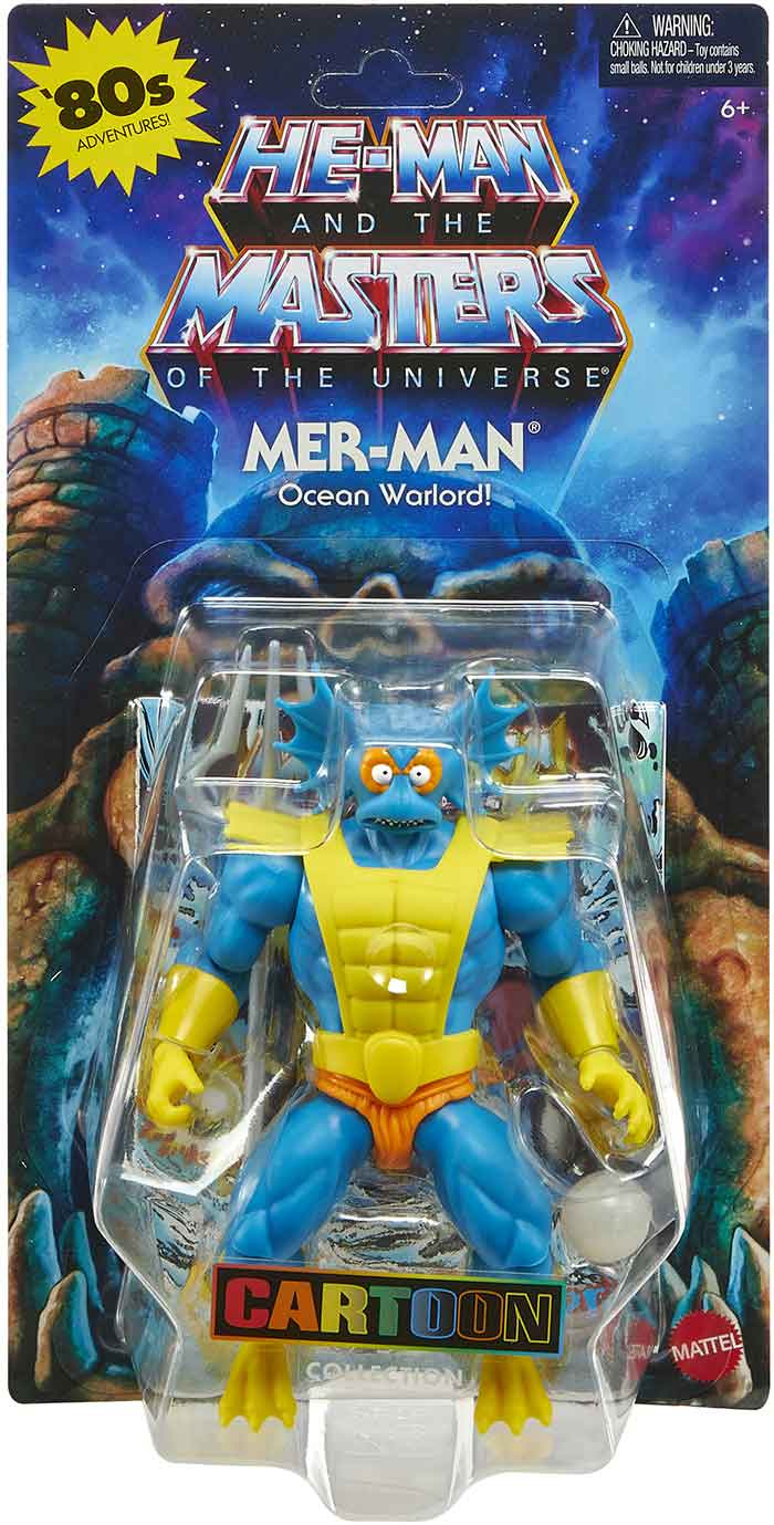 Masters Of The Universe Origins 6 Inch Action Figure Wave 18 - Cartoon Mer-Man (Sub-Standard Packaging) (Non Mint Packaging)