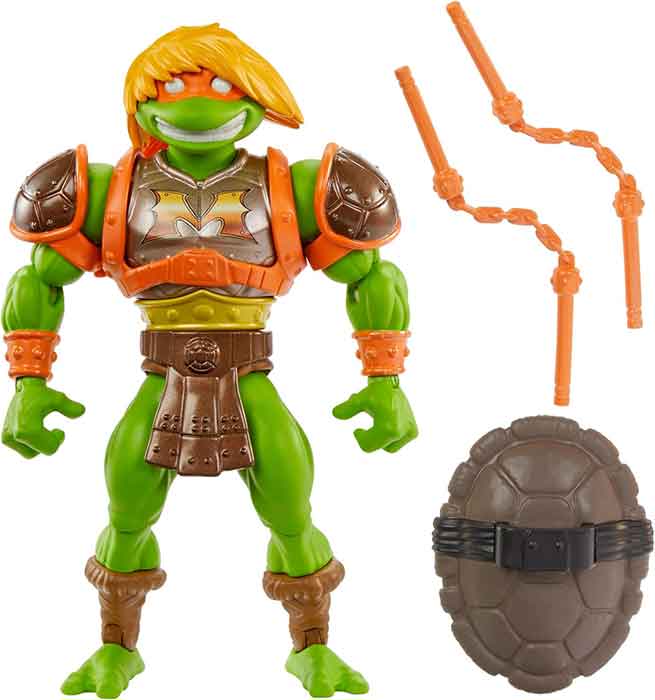 Masters Of The Universe Teenage Mutant Ninja Turtles Origins 6 Inch Action Figure Turtles Of Grayskull Wave 3 - Michelangelo - Image 2
