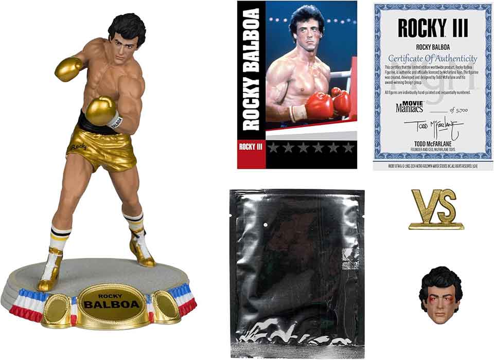 Movie Maniacs 6 Inch Static Figure Wave 2 - Rocky Balboa (Rocky III) (Sub-Standard Packaging) - Image 2
